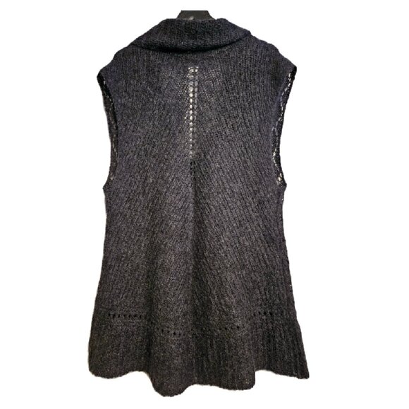 EDDIE BAUER Grey Hand Knit Mohair Blend Sweater Vest Size XL - Picture 2 of 8